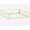 Plateau en verre carré - iron - gold