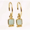  Earring square moonstone gold plated - 1256-GB-5