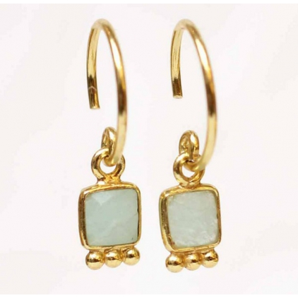 Boucles d'oreilles square moonstone gold plated - 1256-GB-5