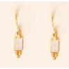 Boucles d'oreilles 5x3mm etnic white moonstone gold plated - 1311-GB-1