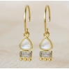 Boucles d'oreilles pendantes wihe moonstone + labradorite compact - 1810-GB-1