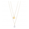 Collier 3mm moonstone beads 45cm gold plated - 3122