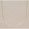 Collier peach moonstone small beads gold plated - 3187-GB-4