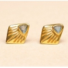 Boucles d'oreilles stud labradorite diamond striped gold plated 1682-GB-2