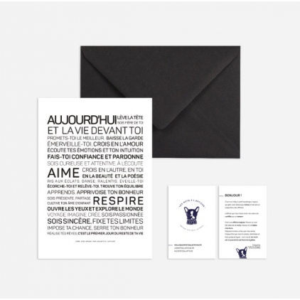 Carte postale avec enveloppe - Aujourd'hui la vie devant toi