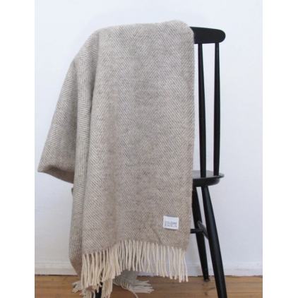 Wool blanket - Herringbone - Limestone