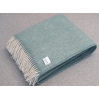 Wool blanket - Pick stitch - greenstone