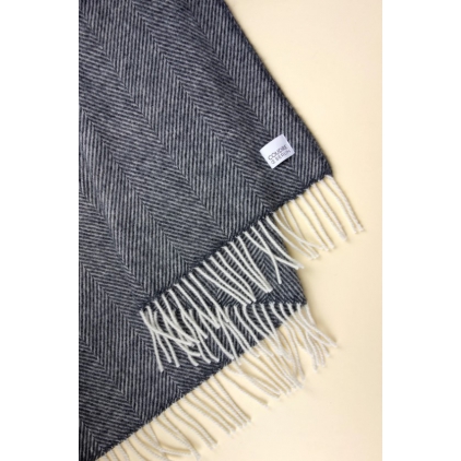 Wool blanket - Herringbone - Anthracite