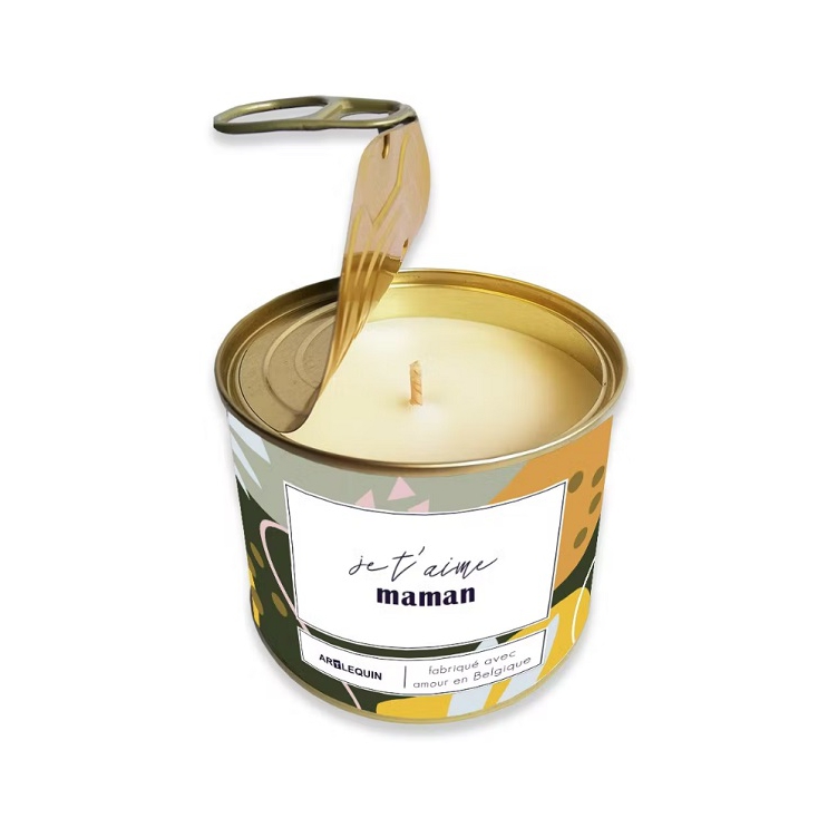 Bougie "Je t'aime maman" - Fleur de coton