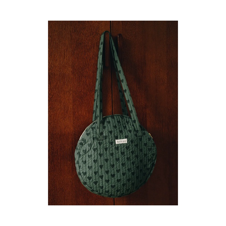 Grand sac rond porté épaule - Green Heart