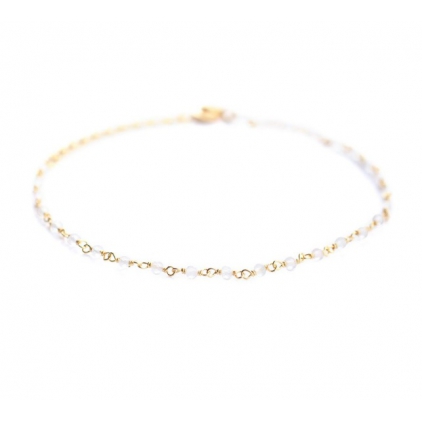 Bracelet 1 row rose quartz gold plated - 2023-GB-4