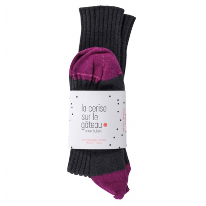 Chaussettes coton - Yvette - Caviar 36/38