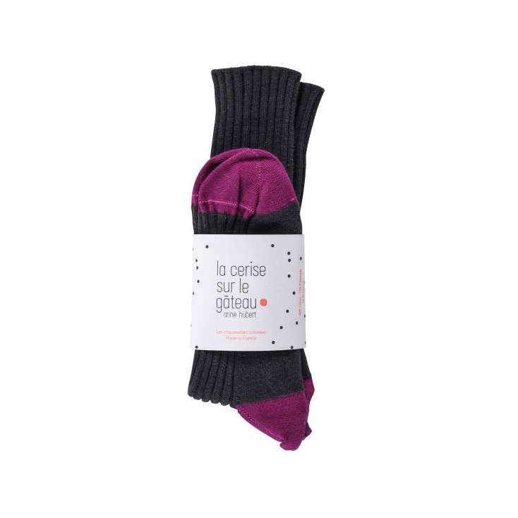 Chaussettes coton - Yvette - Caviar 36/38