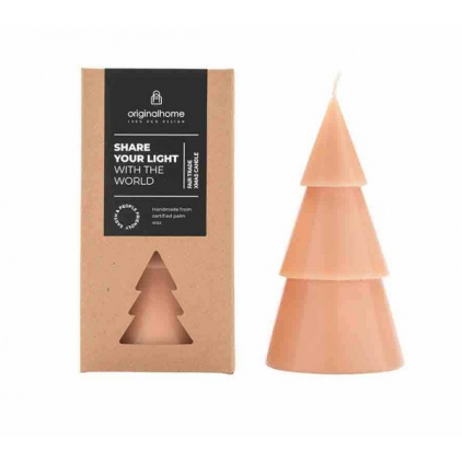 Xmas Tree Candle L - Peach