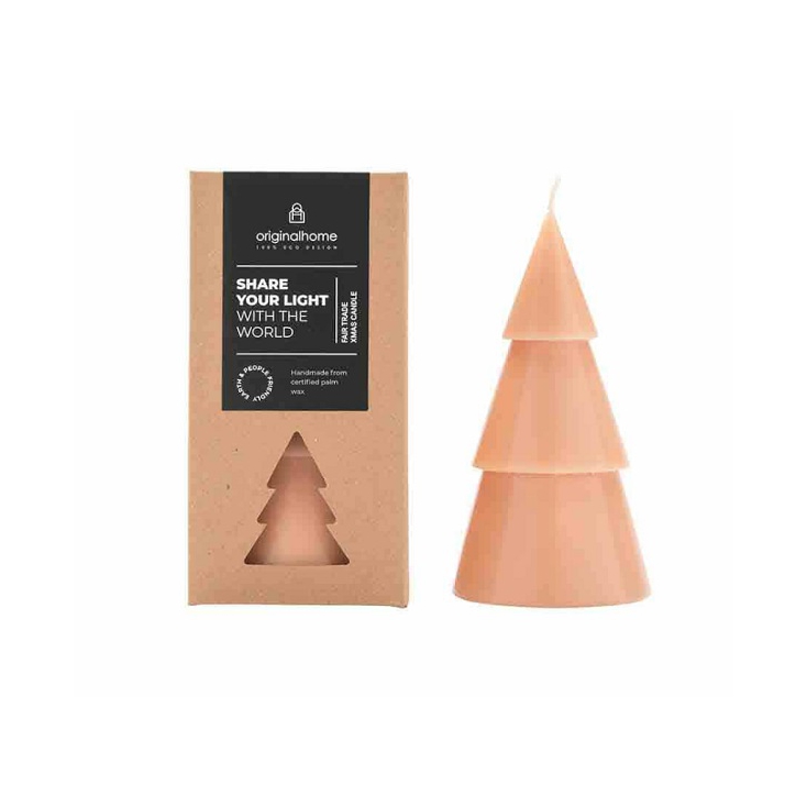 Xmas Tree Candle L - Peach