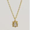 Collier white moonstone drop with dots g.pl. 3194-GB-1