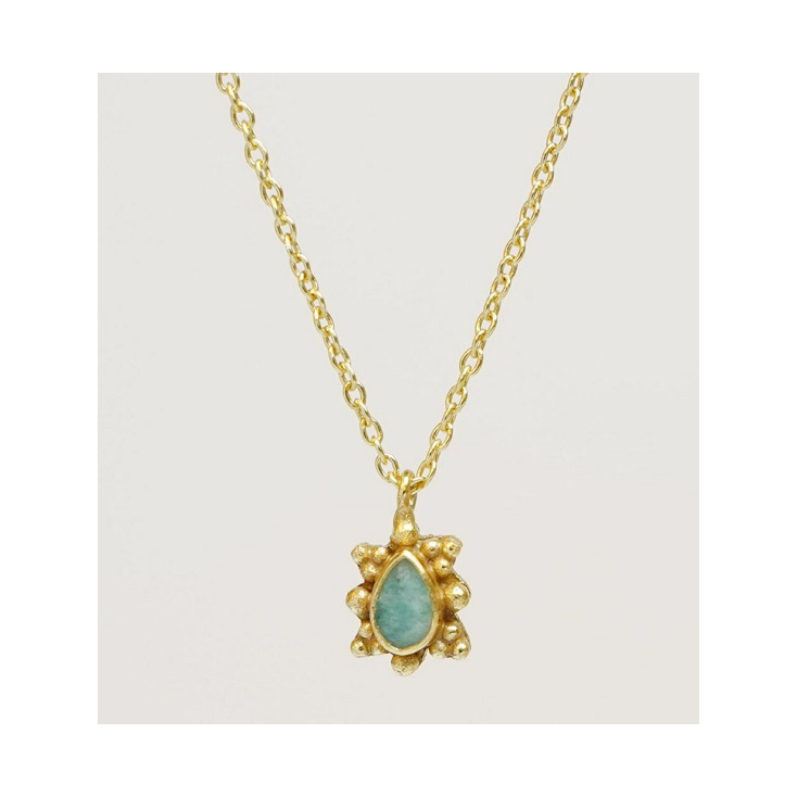 Collier white amazonite drop with dots g.pl. 3194-GB-5