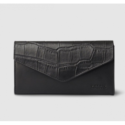 Portefeuille enveloppe Pixie - Black Croco Leather