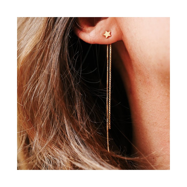 Boucles d'oreilles L'étoile Filante - argent plaqué or - 10725 - Amulette