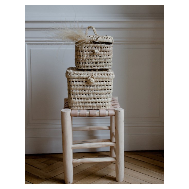 Panier de rangement tressé marocain - petit modèle