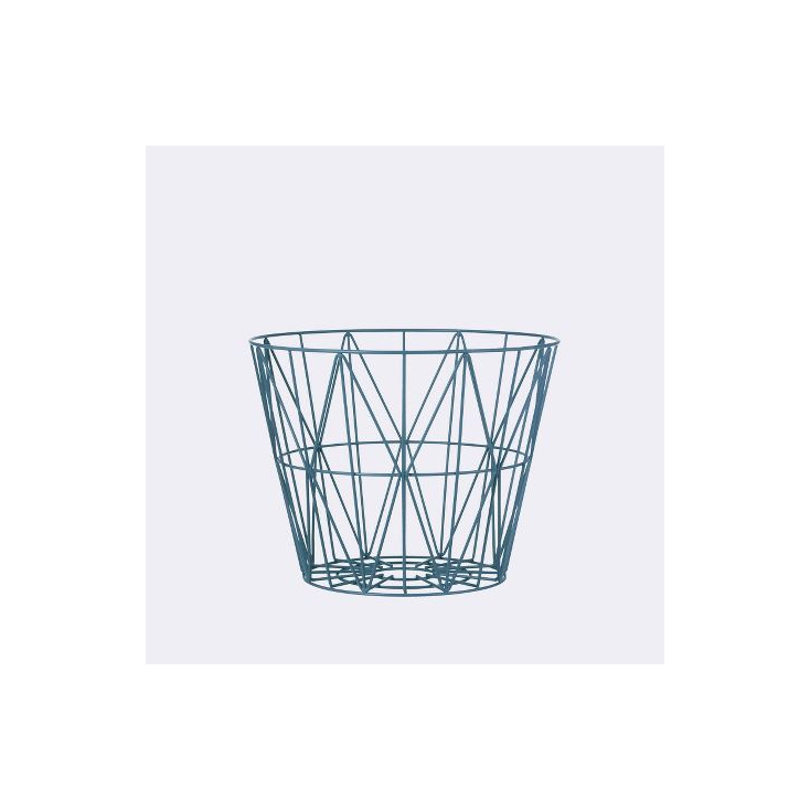 wire basket small 40 x 35 cm - petrol