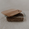 Plat en verre avec couvercle - Medium