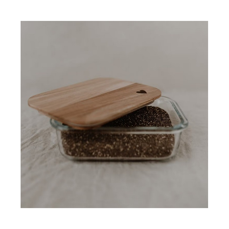 Plat en verre avec couvercle - Medium