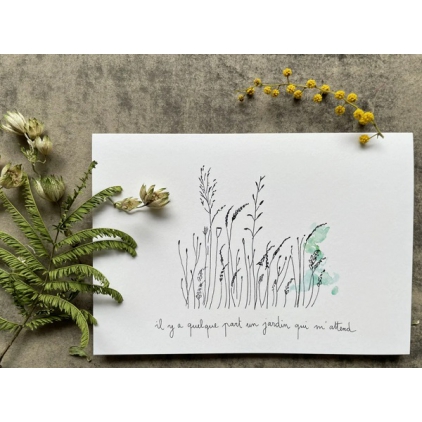 Papillonnage - carte postale - Un Jardin