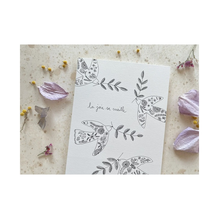 Papillonnage - carte postale - La joie se cueille