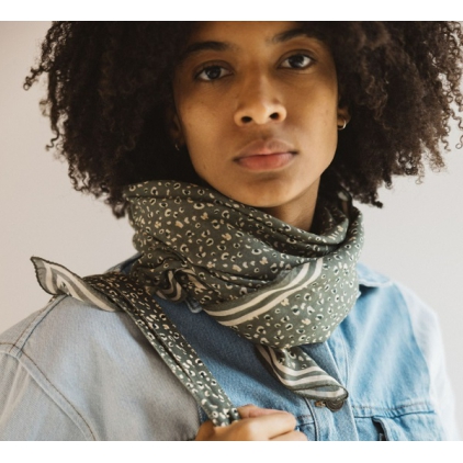 Foulard - Léopard - Kaki