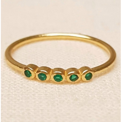 Bague Umiko taille 54 cinq pierres onyx vert g.pl. 4437-GB-15-054