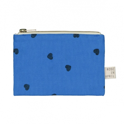 Porte-monnaie Marie imprimé coeur - Greek blue