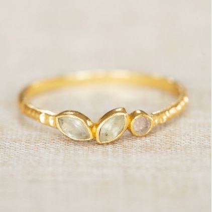 Bague Nori taille 52 prenite et quartz rose g.pl. 4483-GB-26-052