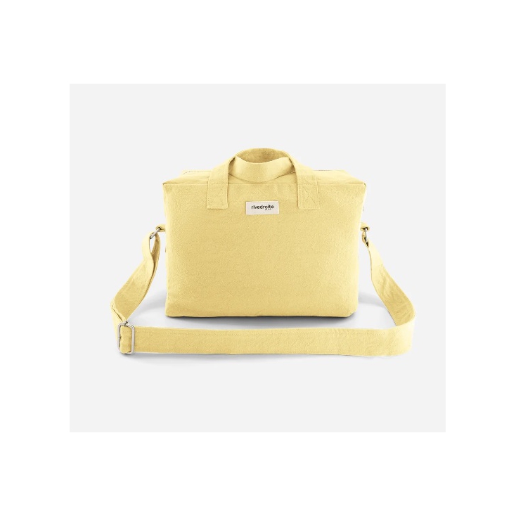 Sauval le city bag en coton recyclé - yellow herer comes the sun