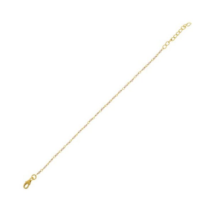 Bracelet 1 row peach moonstone gold plated - 2023-GB-18