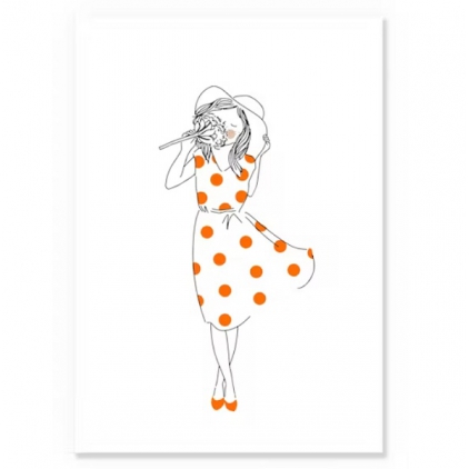 Affiche A4 - Mireille robe à pois