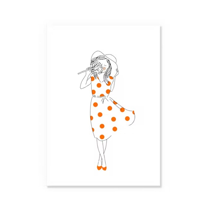 Affiche A4 - Mireille robe à pois