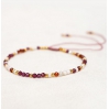 Bracelet garnet mix gem gold plated - 22005-MG-8