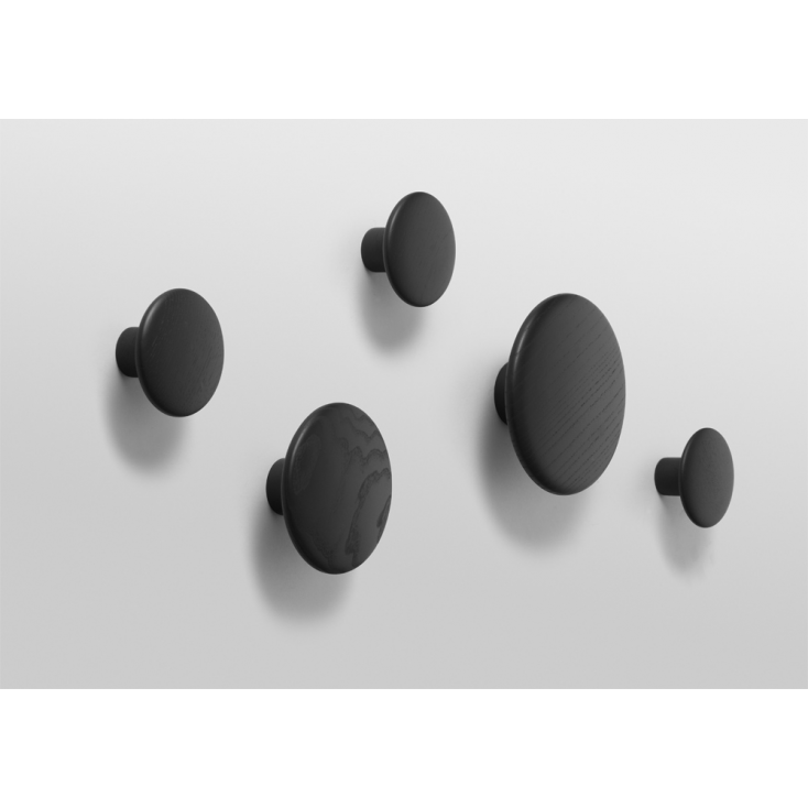 patères The dots – set de 5 pièces NOIR