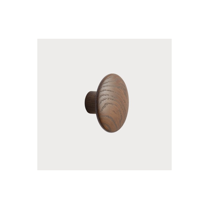 patère The dots – 1 pièce S Stained Dark Brown - Ø 9 cm