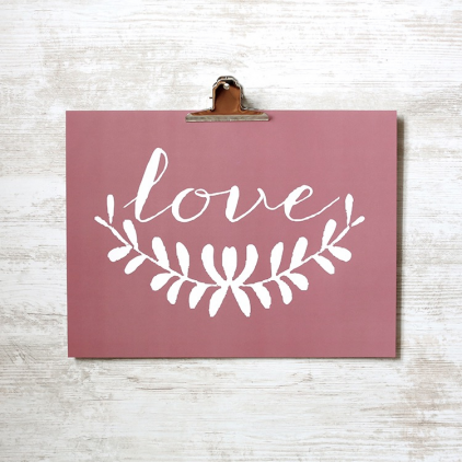 Affiche Love A3blush