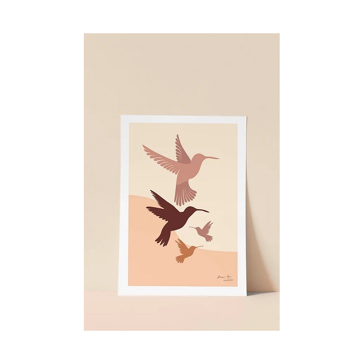 Affiche 30 x 40 cm  - Les colibris