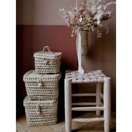 Panier de rangement tressé marocain - grand modèle