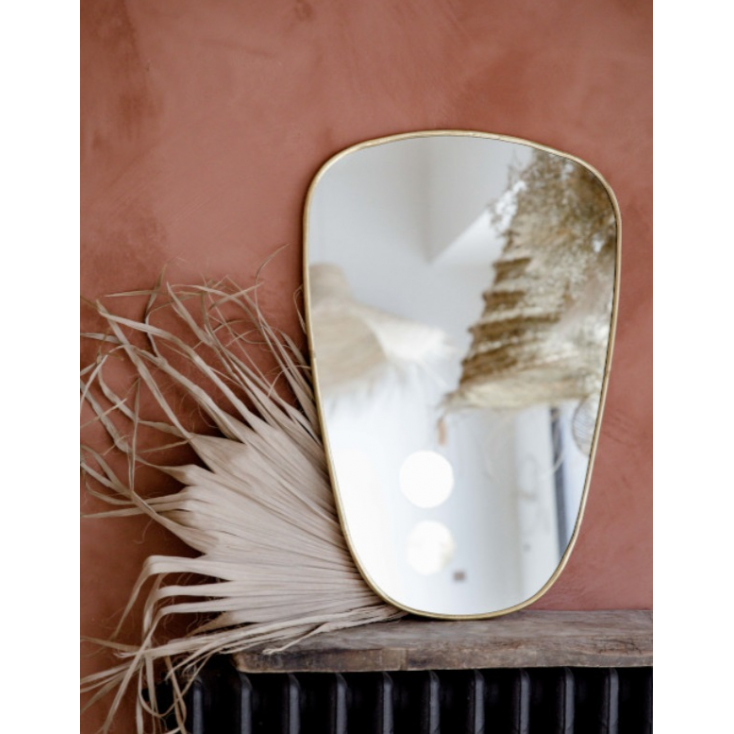 Miroir rond doré - mounirANIR