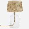 Glass Table Lamp with rafia shade