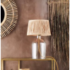 Glass Table Lamp with rafia shade
