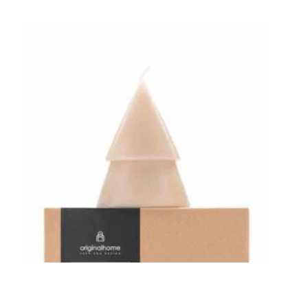 Xmas Tree Candle M - Beige