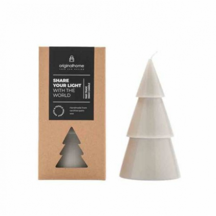 Xmas Tree Candle L - Grey