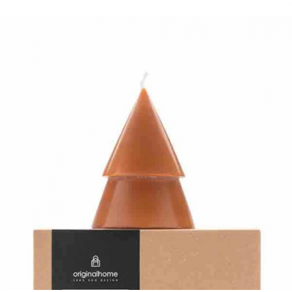 Xmas Tree Candle M - Cognac