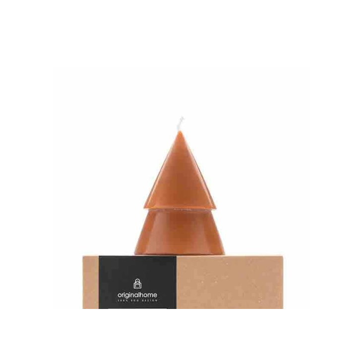 Xmas Tree Candle M set de 2 - Cognac